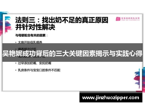 吴艳妮成功背后的三大关键因素揭示与实践心得